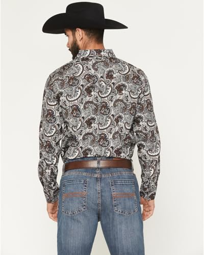 Cody James Men's Colorado Ridge Paisley Print Long Sleeve Snap Western Shirt - CJFA25W18-BN-T XXX- Tall Brown4