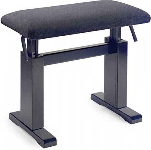 Stagg PBH 780 RWM VBK Banc de piano hydraulique Noir - Les Beatles, Paul McCartney, John Lennon, RIngo Starr, George Harrison Stagg PBH 780 RWM VBK Banc de piano hydraulique Noir