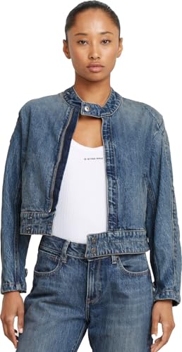 G-STAR Raw - Womens Short Moto Jacket, Color Antique Faded Pioneer, Size: X-Small