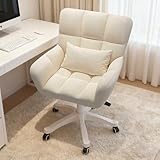 HDHNBAオフィスチェア パソコンチェア 椅子 デスクチェア キャスター付きチェア 360°回転 腰クッション付き 高さ調節自由 スタイリッシュチェア 学習 かわいい ラーニングチェア コスメチェア 組立簡単 説明書付き image