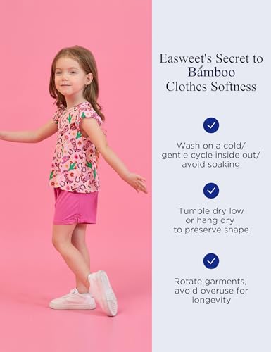 Image of Toddler Girl Short Sets Bamboo Viscose Sleeveless Summer Outfits 2 Piece Clothing Set