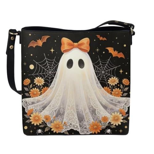 Image of HUGS IDEA Boho Bags for Women Leather Handbag Shoulder Bucket Crossbody Purse