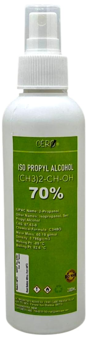 CERO ® IPA Isopropyl Alcohol for Cleaning All Electronics Items | Clean Your Makeup Tools | Clean CPU | GPU and Screen | Repair Cosmetics 70% Pure [(CH3)2-CH-OH] CAS: 67-63-0 (250ml)-image-44