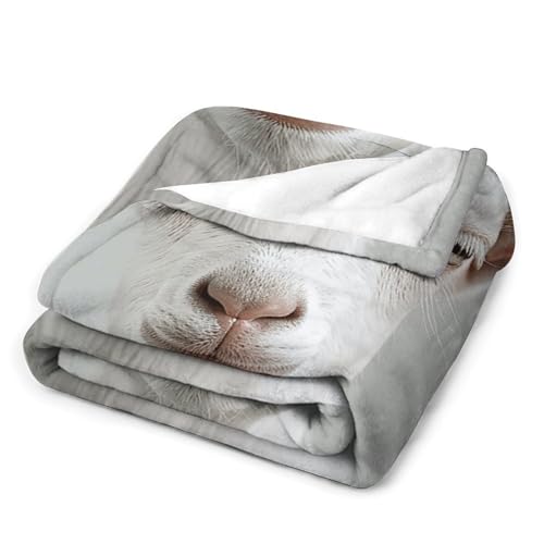 Couverture en micro polaire douce avec oreilles de chèvre et plaid flanelle léger