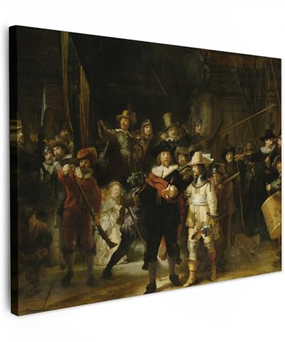 MuchoWow© Cuadros Decorativos Modernos para Sala 70x50 cm Lienzos Decoracion Pared Salon Quadros Decoração Dormitorios La ronda de noche - Arte - Viejos maestros - Rembrandt