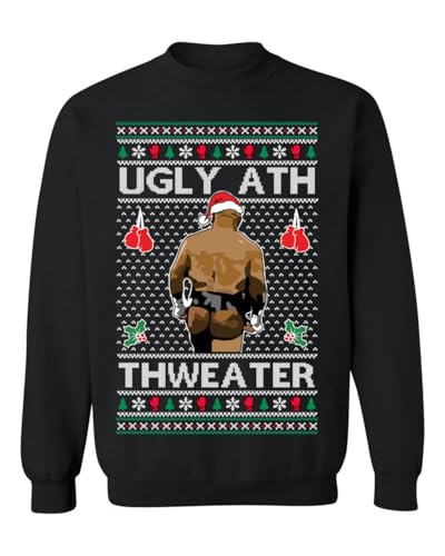 ALLNTRENDS Mike Tyson Merry Chrithmith Kith My Ath Funny Ugly Christmas Sweater Crewneck Sweatshirt