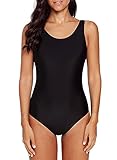 Happy Sailed Damen Badeanzug Farbverlauf Kreuz Rückseite Einteiler Swimsuit,,1 Schwarz,X-Large (EU44-46)