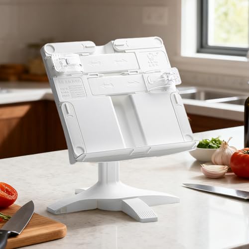 Soporte para libros ergonómico de metal ligero y ajustable para escritorio 4