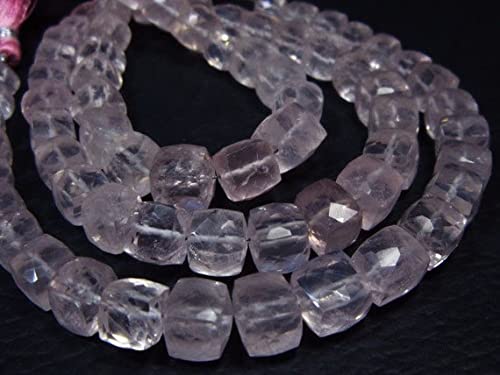 Quartz Rose Brésilien cubes facettés 6-8mm rang perles pierre naturelle rose