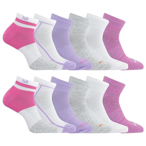 Image of Merrell Unisex Adult Men's and Women's Recycled Cushioned Ankle Socks - 6 & 12 Pairs - Hiking Arch Support