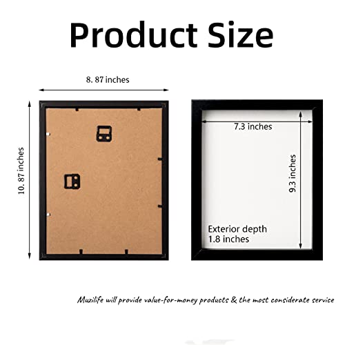 Muzilife Shadow Box Picture Frame With Linen Board Deep Wood Glass Display Case Ready To Hang Memory Box Baby Sports Memorabilia, Pins, Awards, Medals, Wedding, Tickets And Photos (Black, 2Pcs 8X10) #TOP1