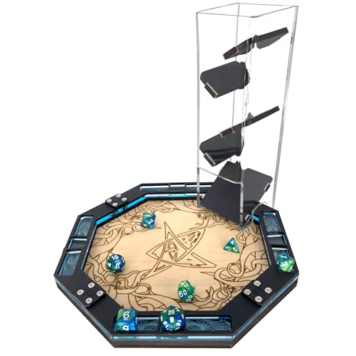 C4Labs Dice Tray-10 Octagon-Wood With Laser Etched Eldritch Cthulhu Lovecraft #TOP7