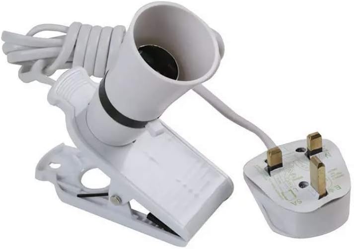 PEL00523 Clip-On BC Lamp Holder with 2m Mains Lead White