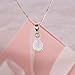 CiNily Pendant Necklaces for Women Created Pink Fire Opal Teardrop Birthstone Necklaces 14K Rose Gold Plated Dainty Simple Gold Chian Necklace