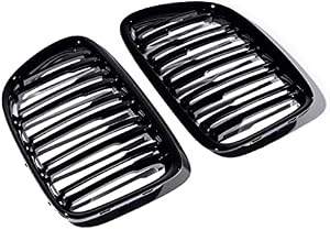 Anzios Left Right Glossy Black Grill Kidney Grille Replacement for 2009-2014 BMW X1 E84 sDrive 16i 18i 18d 20d 20i 28i xDrive 23d 25d 25i 28i 35i