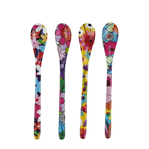 French Bull Melamine Assorted, Tablespoon, Spoon, Set of 4 for Coffee, Milk Powder, Seed, Spices, Ice Cream, Yogurt, Stirring, Mixing, Sugar, 7