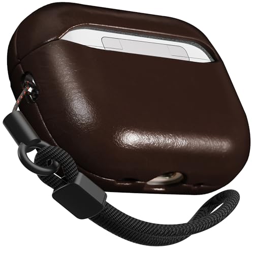 Image of for AirPods Pro 3 Case 2025, Handcrafted 100% Geniune Leather Cover | Vintage Oil-Waxed Leather Protective Case with Lanyard, Silky Smooth Touch, Wireless Charging, for Apple AirPods Pro 3rd Gen