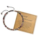 HANShiCai Healing Natural Stone Bracelets for Women Adjustable 7-9 Inch | Inspirational Gemstone Strand Gift for Sister Best Friend