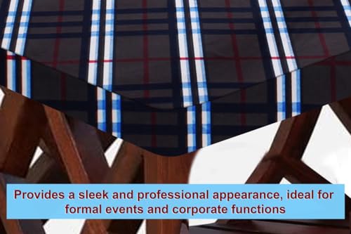 Image of The Furnishing Tree Elastic Rectangular Dining Table Cover WxL 32x54 in Inches Polyester Checkered Pattern Grey