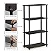 Furinno (99557EX/BK) Turn-N-Tube 4-Tier Multipurpose Shelf Display Rack - Espresso/Black