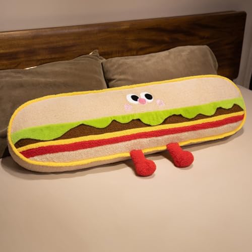 Livmorx 縫い包み ハンバーガー クッキー枕 ベッドヘッドパッド 抱き枕 ぬいぐるみ 癒し系 添い寝まくら かわいい 肌触り良い クッション 背当たれ 腰枕 お昼寝まくら ひよこ 動物 おもしろ プレゼント 部屋飾り ロング ギフト 贈り物 新学期の