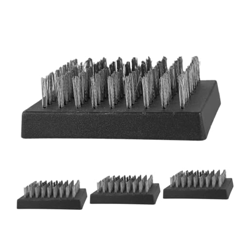 CIYODO 4 Pièces Brosse De Nettoyage pour Barbecue Brosse De Nettoyage Barbecue Grill Nettoyer De Grillades Portable Épurateur De Brosses à Gratter Acier Inoxydable Noir