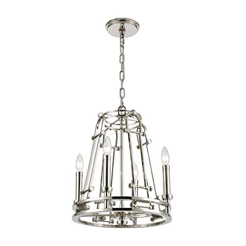 🔥 Cashback up to 70% Elk Lighting 16341/4 Bergamo 4-Light Polished Nickel Chandelier