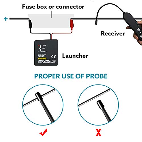 WonVon Automotive Short Open Repair Tester Tool,EM415pro Automotive Tester Cable Wire Short Open Finder Repair Tool Tester Car Tracer Diagnose Tone Line Finder DC 6-42V(EM415PRO) - Thumbnail 4