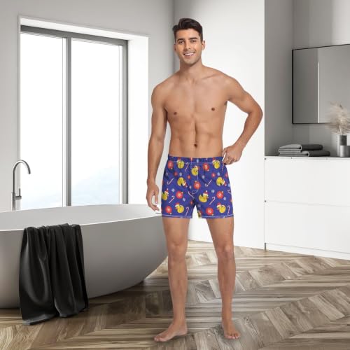 Image of Men's Boxer Shorts Cotton Loose Underwear with Button Fly