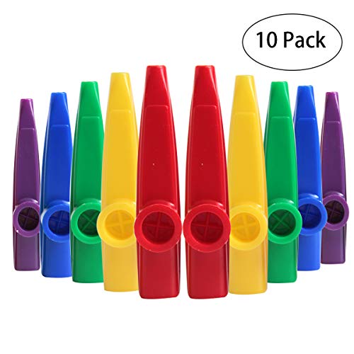 Ira Pollitt 10 Pieces 5 Different Colors of Plastic Kazoos Musical Instrumentsfor Gift