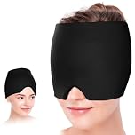 Comfytemp Migraine Relief Cap, Upgraded Odourless Headache Relief Cap, Reusable 360° Gel Surround Ice Pack Mask, Hot & Cold Therapy Headache Cap for Migraine, Tension, Sinus & Stress (Black)