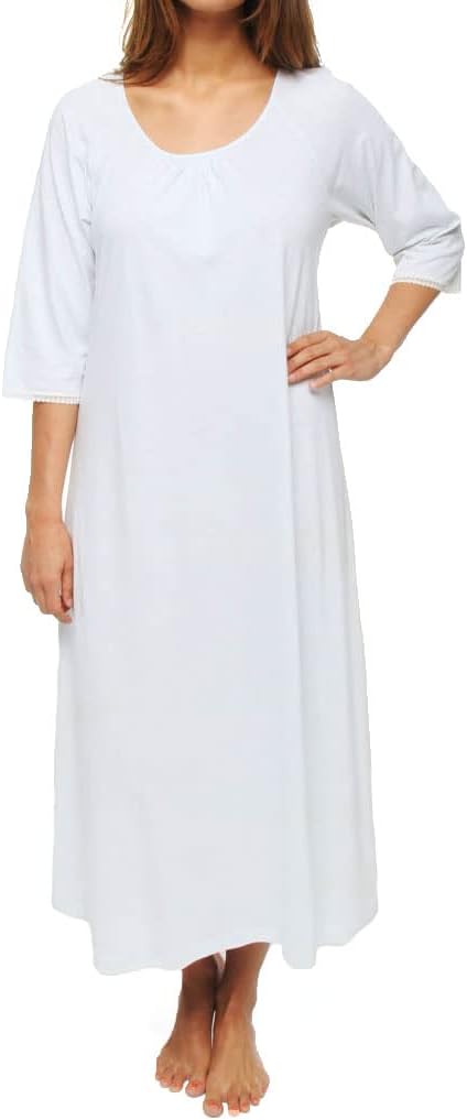 P-Jamas Women's 380801 Lacy Jersey Long Sleeve Gown - Image 3