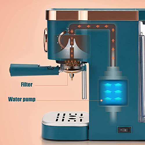 Ekspres do kawy espresso, ziarnisty, 1050 W, ciśnienie 20 barów, 1,2 l, półautomatyczny, ze spieniaczem do mleka do parzenia w domu