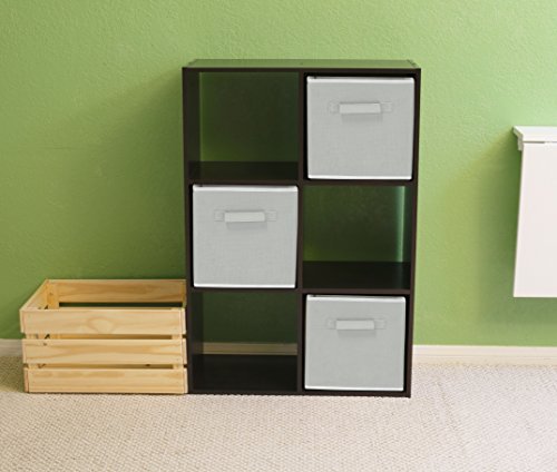 6 Pack - Simplehouseware Foldable Cube Storage Bin, Grey #TOP4