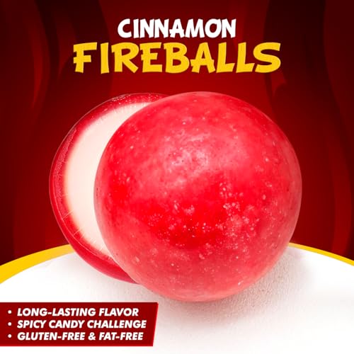 TONGUE TORCHERS Fireball Candy 2 lb – in Bulk Resealable Bag, Hot & Spicy Cinnamon Hard Candy, Individually Wrapped