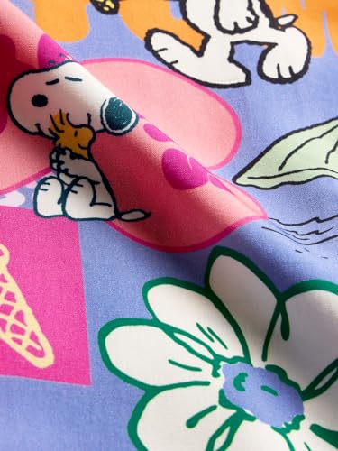 Image of The Souled Store Official Peanuts: Carefree Women and Girls Short Sleeve Collared Neck Button Front Regular Fit Rayon Summer Shirts