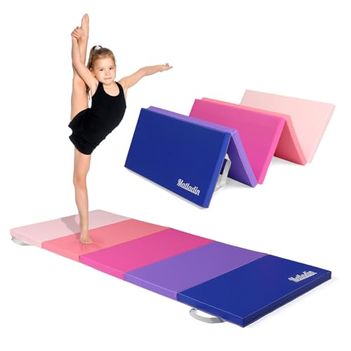 Matladin Folding Gymnastics Gym Exercise Aerobics Mat, 1.5' Thick Folding Exercise Mat, Easy to...