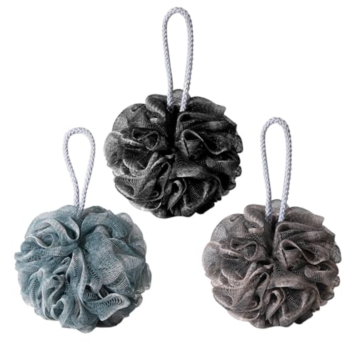 HEALEEP Bola de Baño Exfoliante 3 Unidades, Esponja de Ducha Suave y Práctica para Uso Familiar, Color Aleatorio, Herramienta de Baño Adecuado para Limpieza Corporal y Spa
