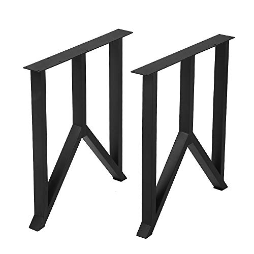 Metal Furniture Legs Metal Legs for DIY Coffee Table Furniture Bench, Cast Iron Coffee Table Legs 2 Pcs(H27.95¡±xW24¡±),Industrial Black Dining Table Legs,Rustic Duty Square Tube Desk Legs