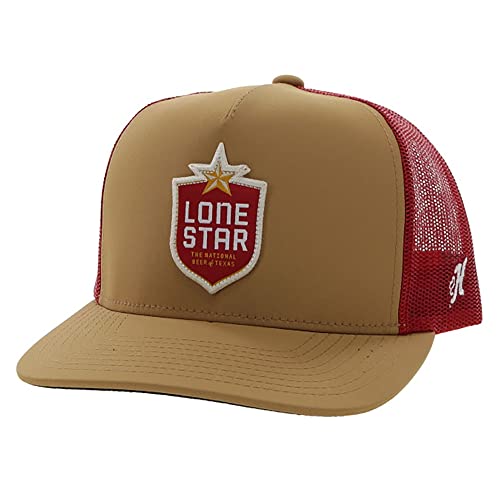 Image of HOOEY Lone Star Beer Patch Trucker Hat for Men, Adjustable Snapback Mesh Baseball Cap, 5-Panel Western Work Hat