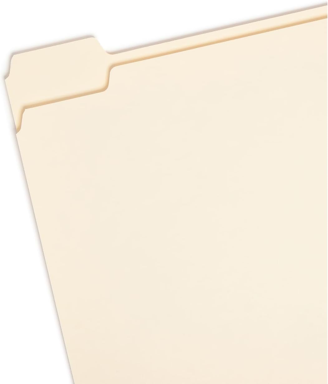 Smead 10350 File Folders 1/5 Cut One-Ply Top Tab Letter Manila 100/Box