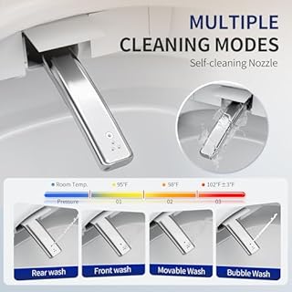 DeerValley Smart Toilet Bidet with Built-in Tank, Light Sensing,LED Display,Foot Touch Control Flush, Heated Seat, Warm Water, Air Dryer, Pre-Wet,(Bubble Cleansing, Soft Close)(DV-1S0159-Advanced)