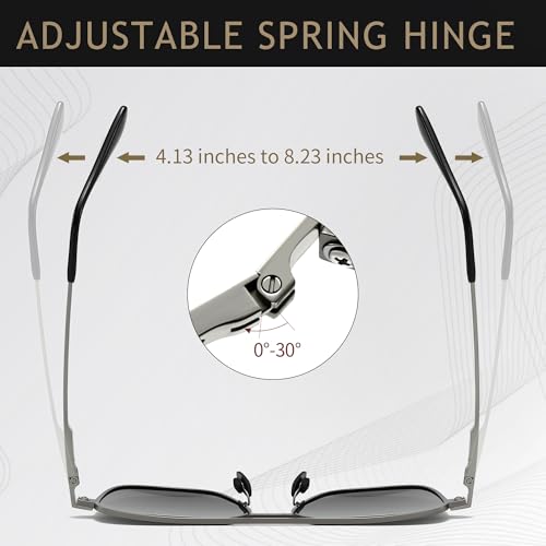 SUNGAIT Mens Sunglasses Polarized Square Aviator, UV400 Protection, Metal Frame for Driving, Fishing, and Outdoor Activities4