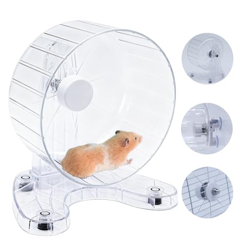 Hamster Wheel, 6.5" Super-Silent Exercise Wheels, Dual-Bearings Quiet Spinner Running Wheels, 3 Installation Methods, Fits Any Hamster Cage, Hamsters Toy for Dwarf Hamsters, Gerbils, and Small Pets. by Stinzgie - Used condition - US$18.04