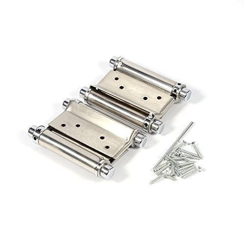 2 PCS Bisagra De Acero Inoxidable De Acción Doble De 3 Pulgadas Para Puerta De Salón De La Puerta De La Tienda De Café De Salón - Plata