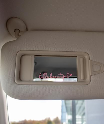 Image of RACOONA Mirror Decal - Hello Beautiful Rearview Sticker, Car Accessories Window Decal, Self Affirmations Decoration (Pink)