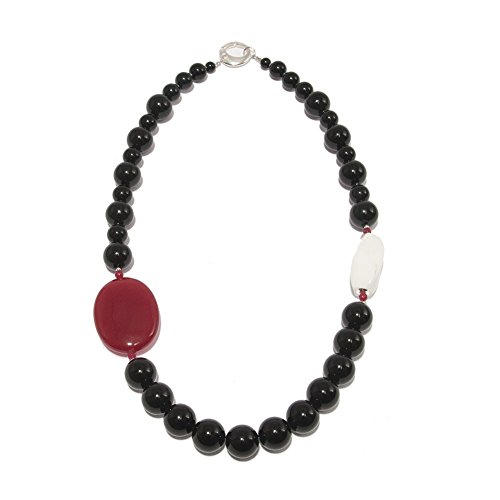 Collier Mara onyx agate blanche argent BR26MARA, véritable bijou fait en Italie
