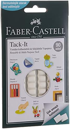 Faber-Castell Tack-it Beyaz, 50 gr, 90 Parça, Yeniden Kullanılabilir Hamur Yapıştırıcı, Sökülebilir ve İz Bırakmaz - Görsel 2