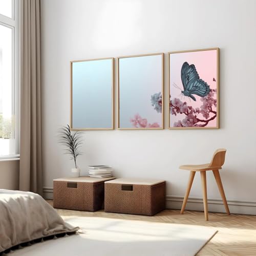 Image of Gamya Framed Japan Samurai Theme Wall Painting Posters For Office, Living Room, Bedroom Wall Decor - Japanese Japandi Samurai Aesthetic Room Decor (Butterfly, 19x29 Inches, Framed)