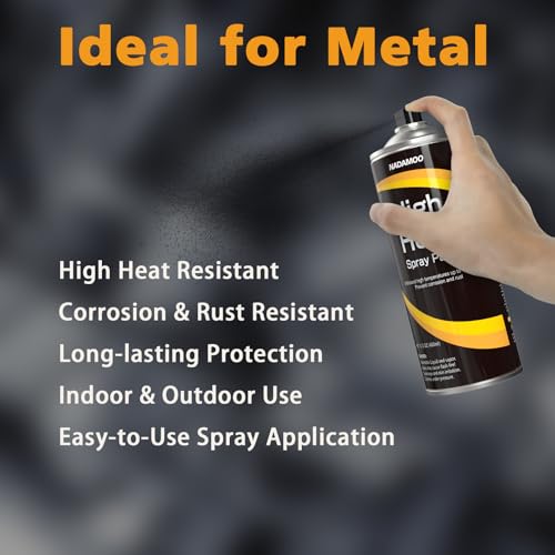 Image of NADAMOO High Heat Spray Paint for Metal, Matte Black High Temp Paint | Heat Resistant to 1200F, Stops Rust, for Fireplaces, BBQ Grill, Stove, Automotive Engine, Brake Caliper, 1 Can